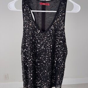 Black Sequin Tank Top